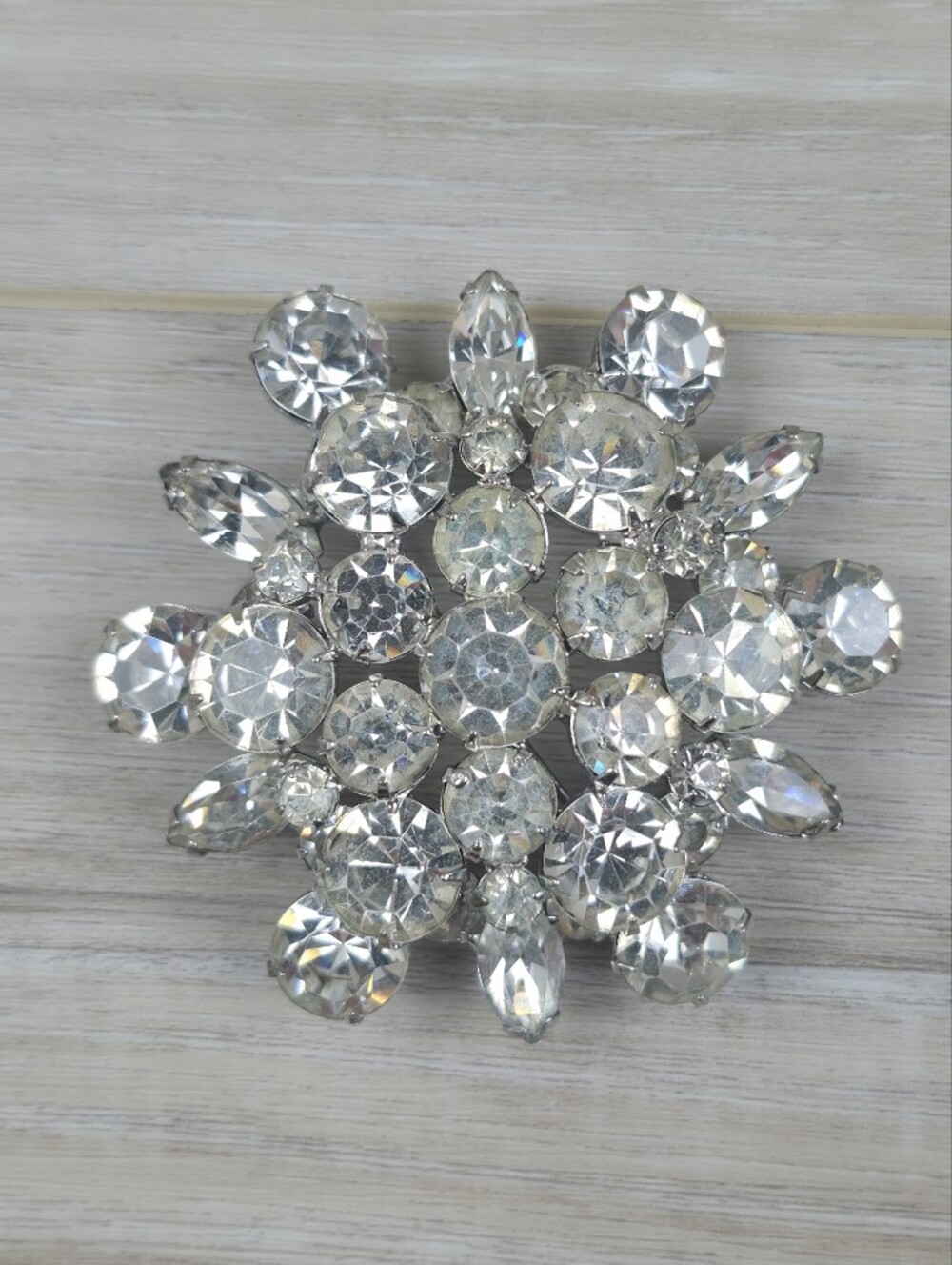 Clear Crystal Flower Cluster‎ Brooch - Women Jewelry